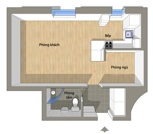 Bài trí nội thất cực chuẩn cho căn hộ 35 mét vuông 1