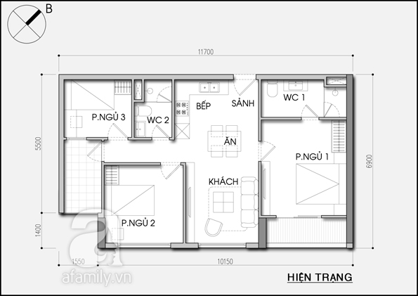 Tư vấn bố trí nội thất cho căn hộ 78 mét vuông 1