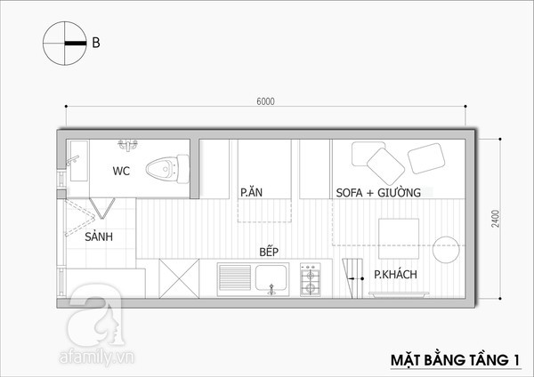 Tư vấn thiết kế thông minh cho nhà nhỏ rộng 14,4 mét vuông 1