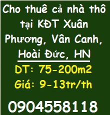 ⭐Cho Thuê Cả Nhà Thô Tại Kđt Xuân Phương, Vân Canh, Từ 9Tr/Th; 0904558118 - 12799945