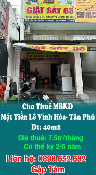 Cho Thuê Mbkd Mặt Tiền Lê Vĩnh Hòa- Tân Phú - 12857014
