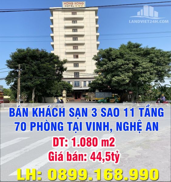 Chính Chủ Bán Khách Sạn 3 Sao 11 Tầng 70 Phòng Tại Vinh, Nghệ An - 13004980