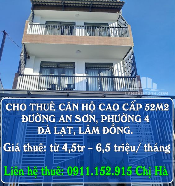 Cho Thuê Căn Hộ Cao Cấp 52M2 Đường An Sơn, Phường 4, Đà Lạt, Lâm Đồng. - 13075582