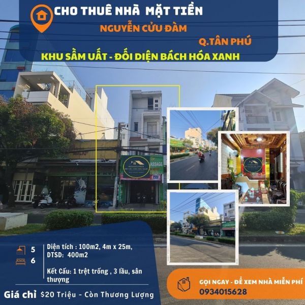 Cho Thuê Nhà Mặt Tiền Nguyễn Cửu Đàm 100M2, 3 Lầu, 20 Triệu - 13102192